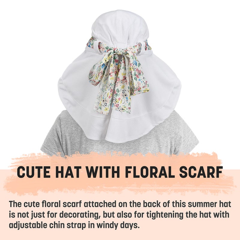 Solaris UPF 50+ Women's Wide Brim Sun Hat â€“ Lightweight Foldable with Detachable Scarf & Neck Cover, UV Protection for Hiking, Beach, Gardening - Image 4